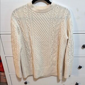 Classic Cream Cable Knit Sweater
